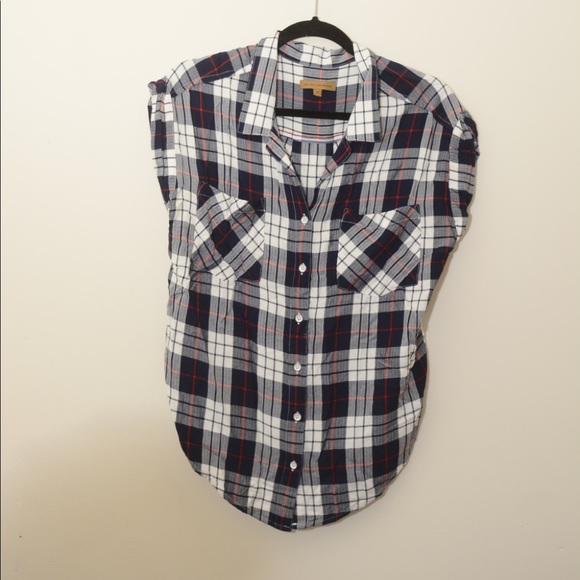 Red White and Blue Button Down by Jachs Girlfriend - Picture 1 of 2